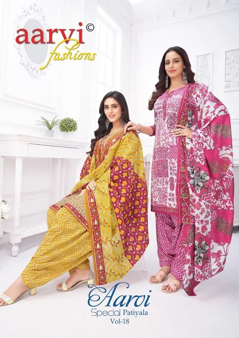 Aarvi Special Patiyala Vol 18 Printed Cotton Dress Material