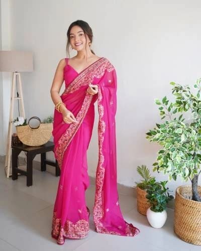 Smiti Thread Embroiderad Saree Wholesale Collection