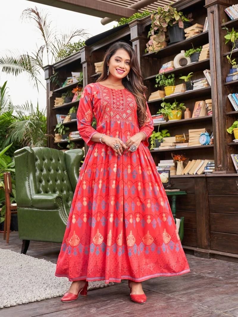 Rangjyot Akansha Vol 1 Rayon Trending Long Kurti Collection