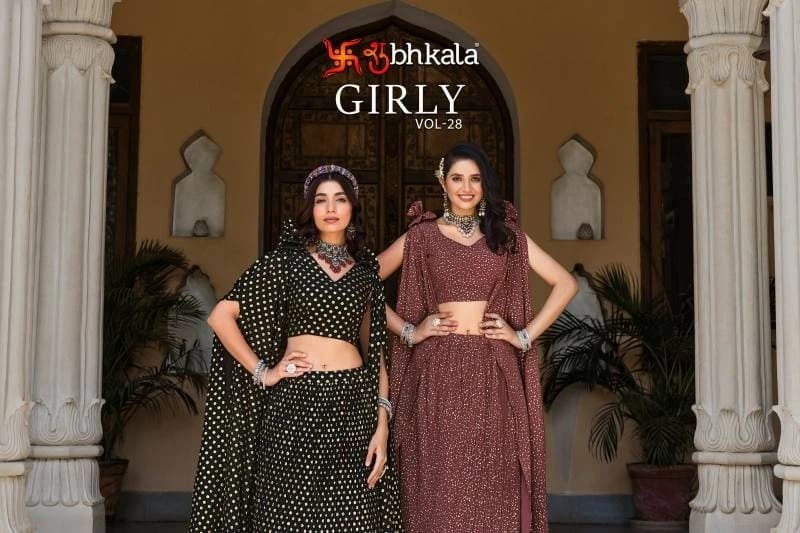 Kf Shubhkala Girly Vol 28 Georgette Designer Lehenga Choli Wholesale
