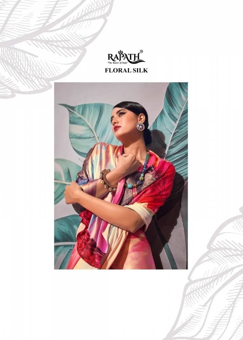Rajpath Patang Floral Printed Silk Party Wear Saree Collection