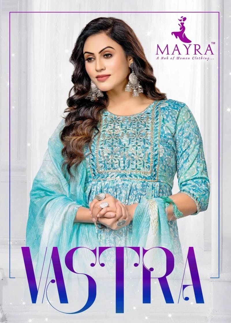 Wholesale Anarkali Nayra Kurti Mayra Vastra Vol 2 Printed Kurti With Bottom Dupatta