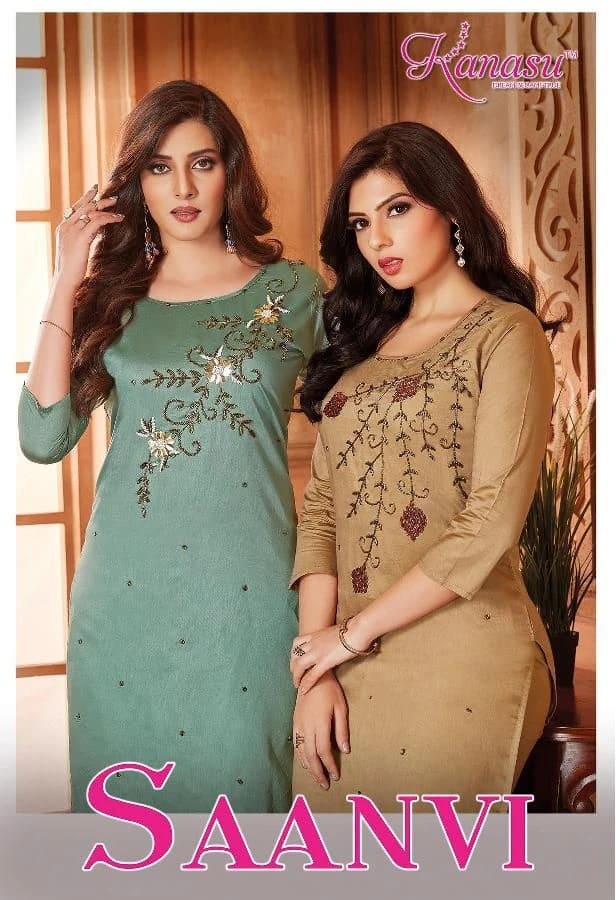 Kanasu Saanvi Silk Designer Wholesale Kurti Collection
