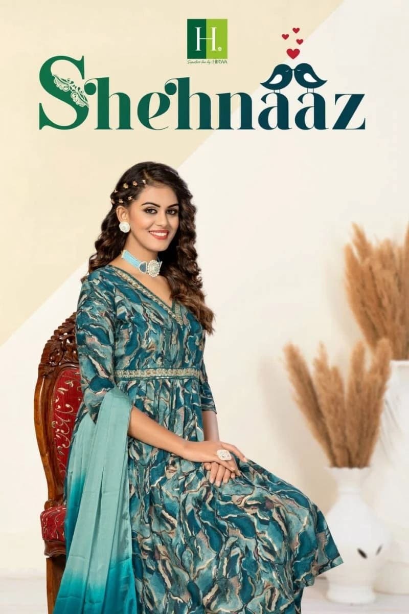 Hirwa Shehnaaz Fancy Printed Design Kurti Pant With Dupatta Collection