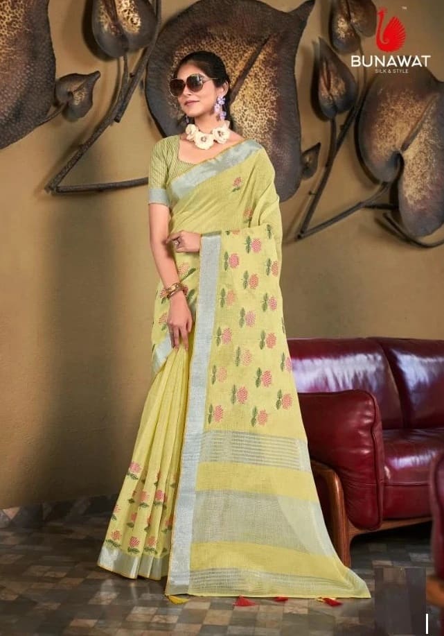 Bunawat Lilan Queen Exclusive Linen Cotton Saree Collection