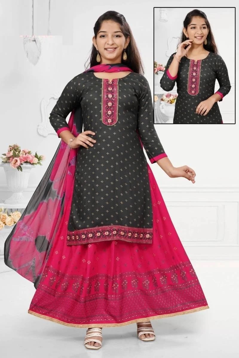 Pragya 2 Kids Kurti Skirt Set Dupatta Collection