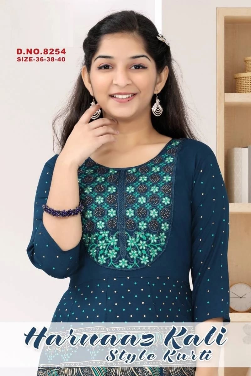 Harnaaz Kali 8254 Stylish kids Long Kurti Collection