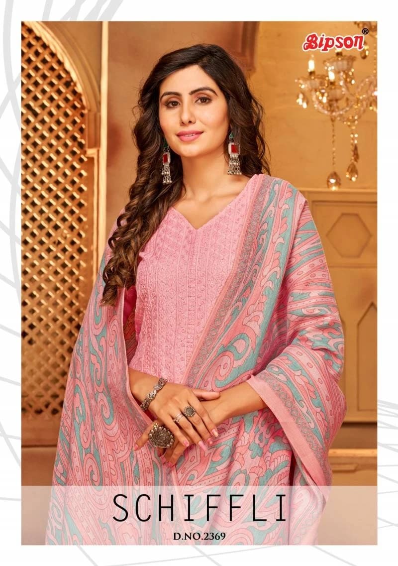 Schiffli 2369 Bipson Pure Pashmina Dress Material