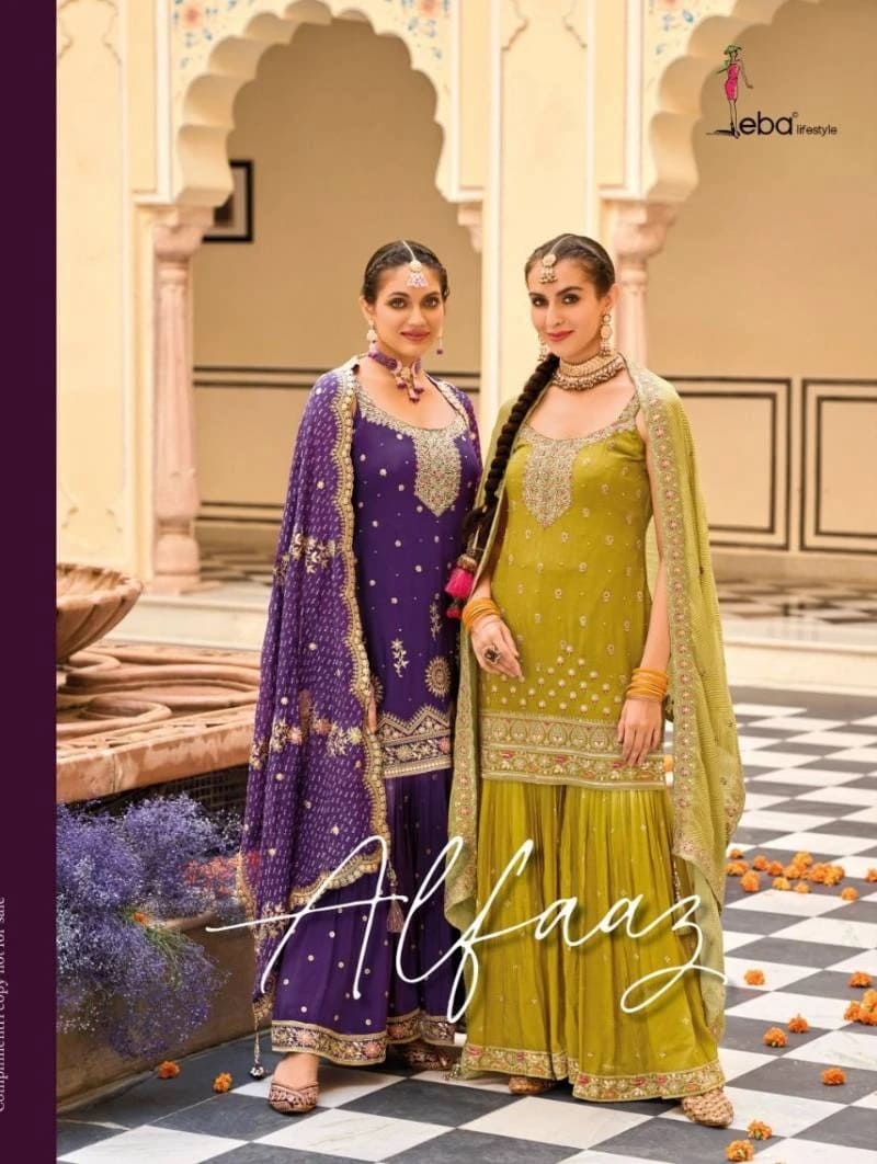 Eba Alfaaz Heavy Chinnon Designer Salwar Suit Collection