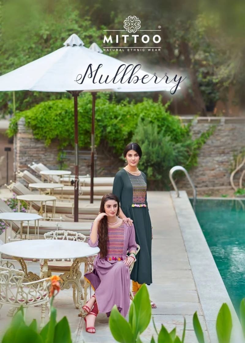 Mittoo Mullberry Embroidery Designer Long Kurti Collection