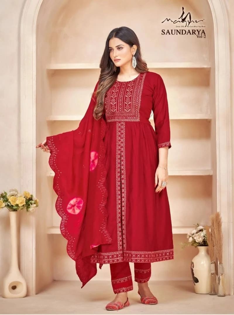 Mayur Saundarya Vol 2 Designer Kurti Pant With Dupatta Collection