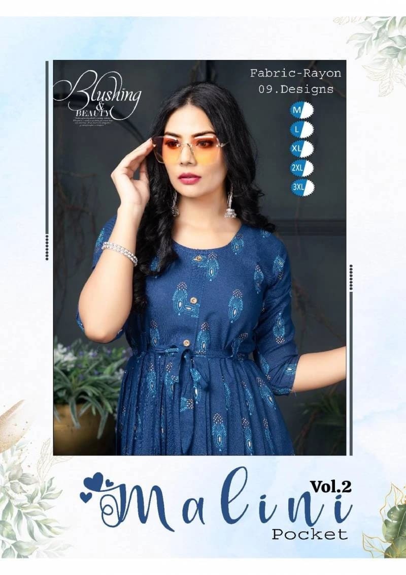 Trendy Malini Vol 2 Latest Range Of Foil Print Kurti Collection