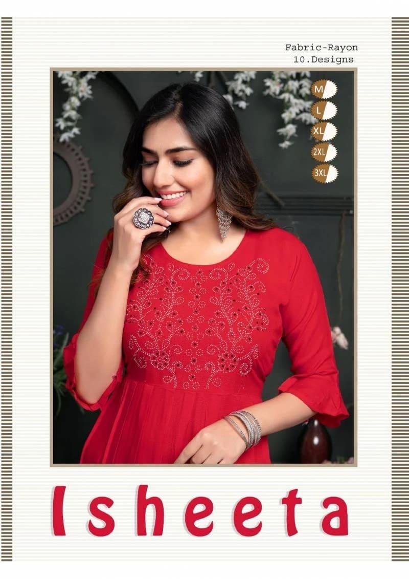 Beauty Queen Isheeta Rayon Designer Kurti Collection
