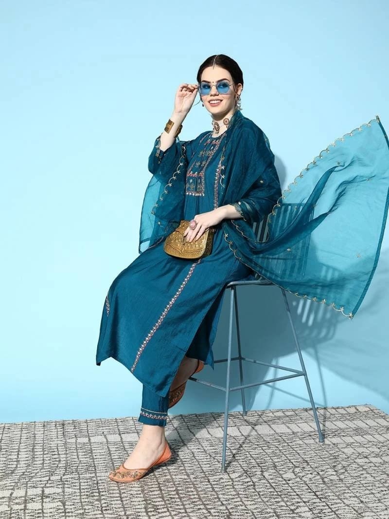 Morina Petrol Casual Kurtis Latest Collection