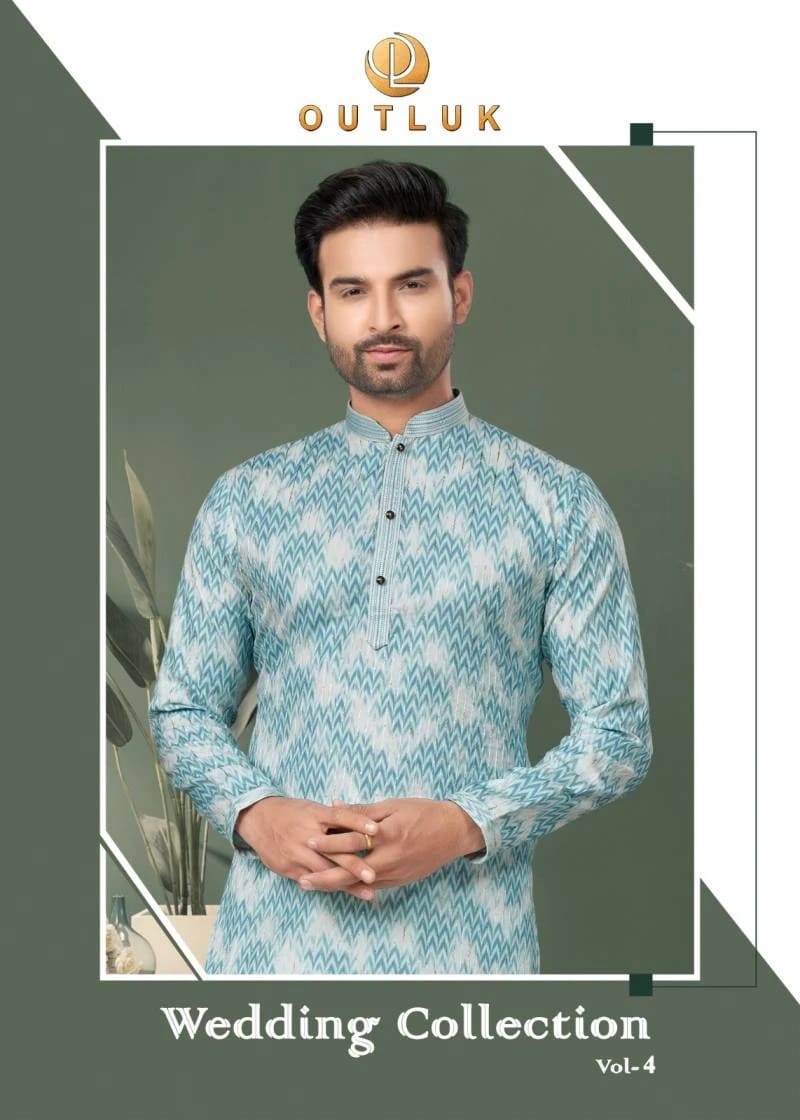 Outluk Vol 4 Wedding Collection Mens Wear Kurta With Pajama