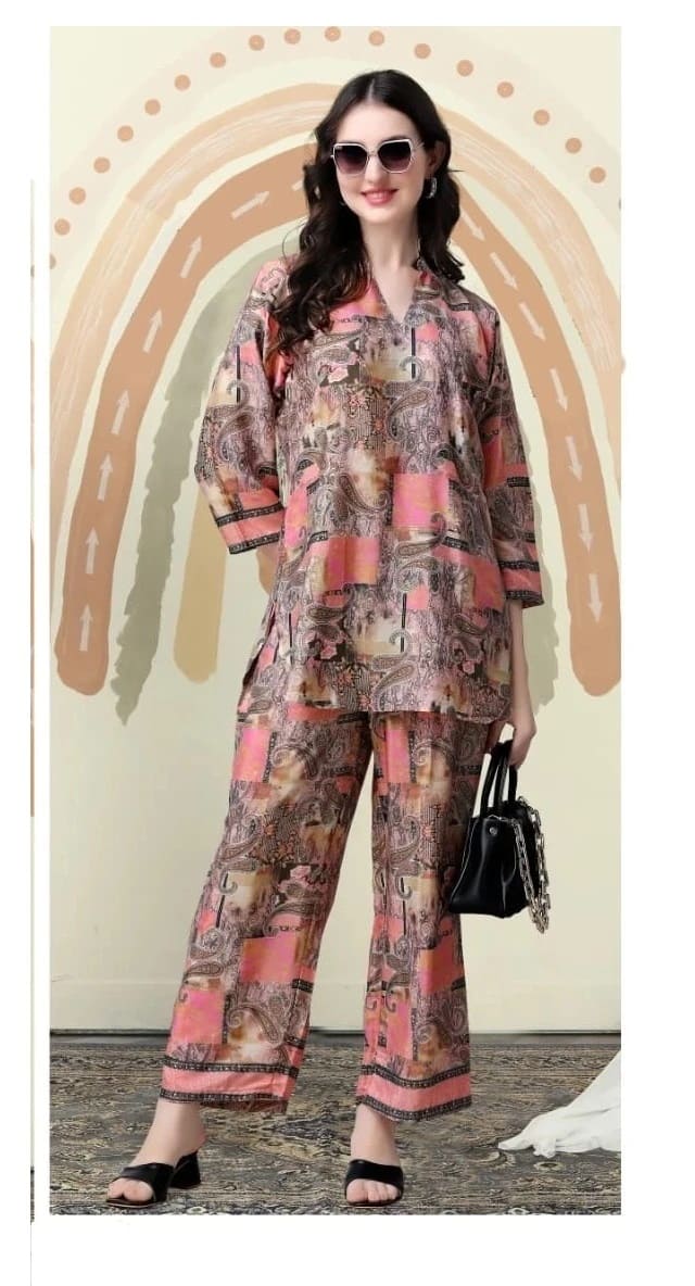 Jelite Silk Co Ord Vol 4 Foil Printed Silk Stylish Co Ord Set Collection