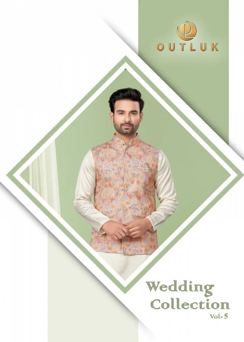 Outluk Vol 5 Wedding Collection Mens Wear Kurta Pajama With Jacket