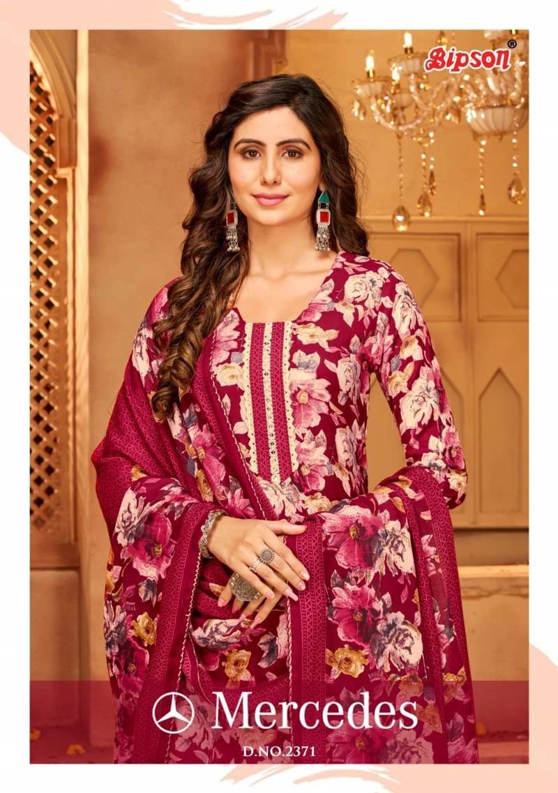Bipson Mercedes 2371 Pure Pashmina Designer Dress Material