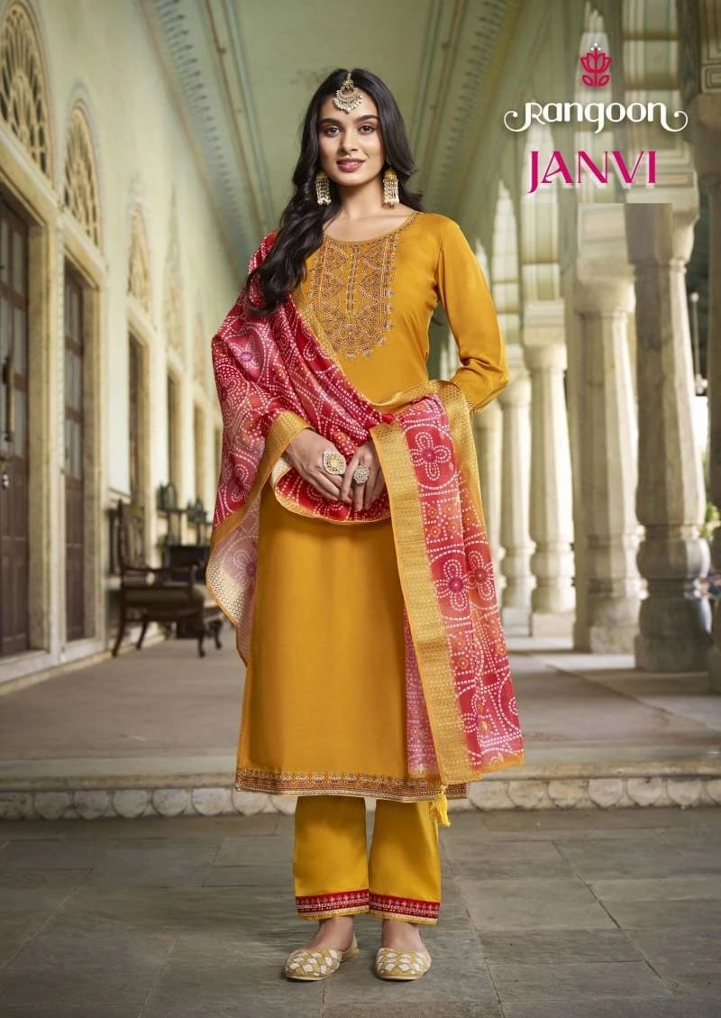 Rangoon Janvi Silk kurti Bottom With Dupatta Collection