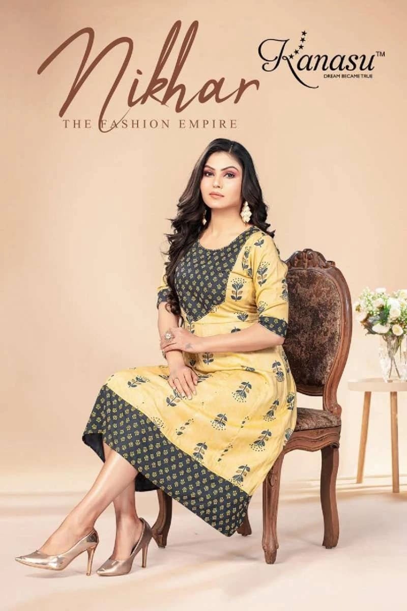 Kanasu Nikhar Capsule Printed Long Kurti Collection