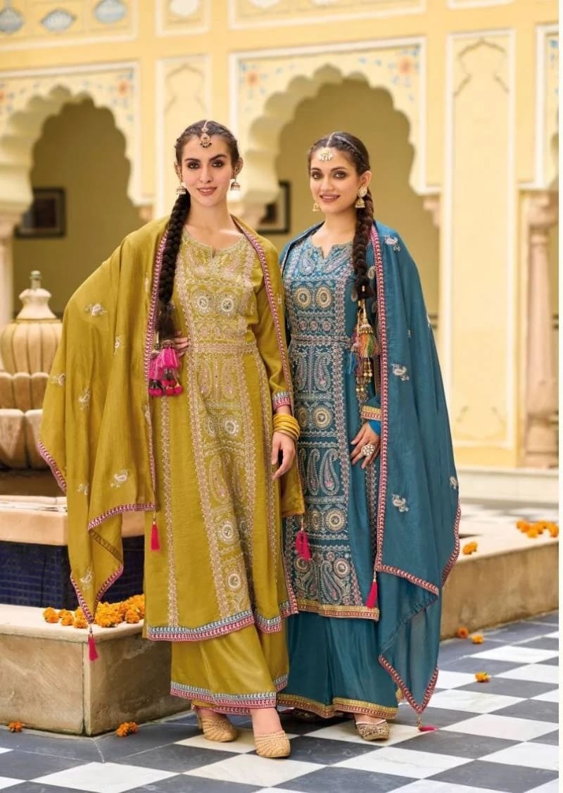 Eba Diva Premium Silk Designer Kurta Palazzo Set