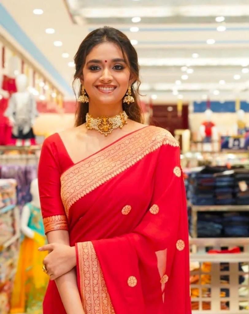 KP 3055 Red Exclusive Banarasi Silk Saree Collection