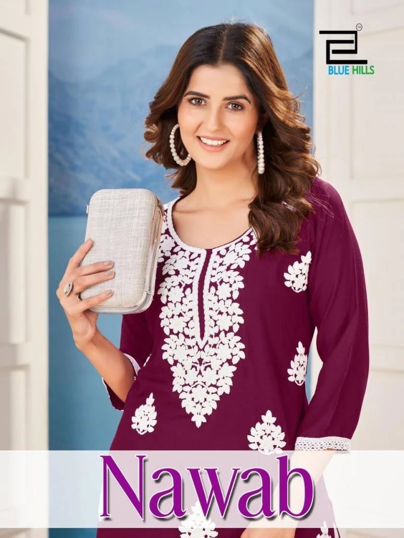 Blue Hills Nawab Designer Lucknawi Work Only Kurti Collection