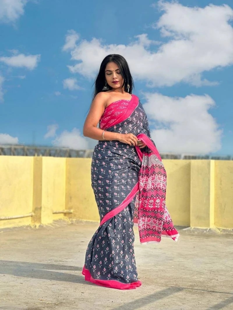 Ap 07 Fancy Printed Design Soft Cotton Saree Collection