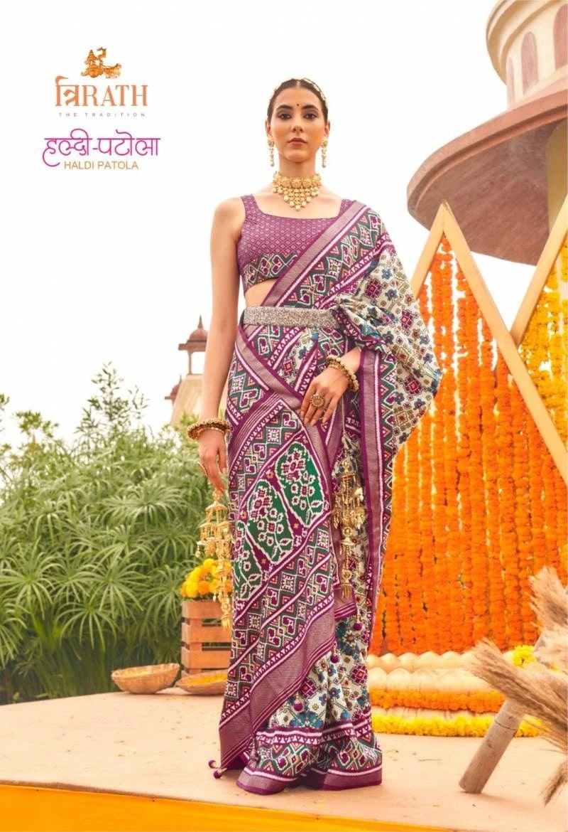 Trirath Haldi Mercerized Sigma Patola Silk Sarees Collection