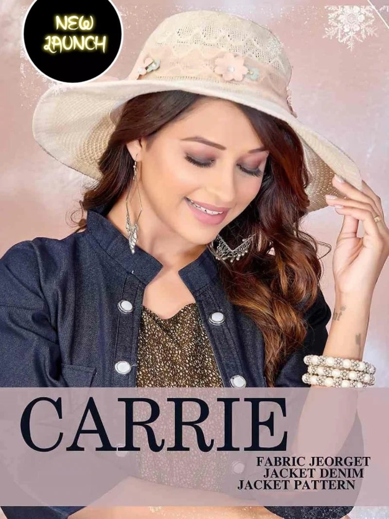 Jlf Carrie Fancy Stylish Kurti With Denim Jacket Collection