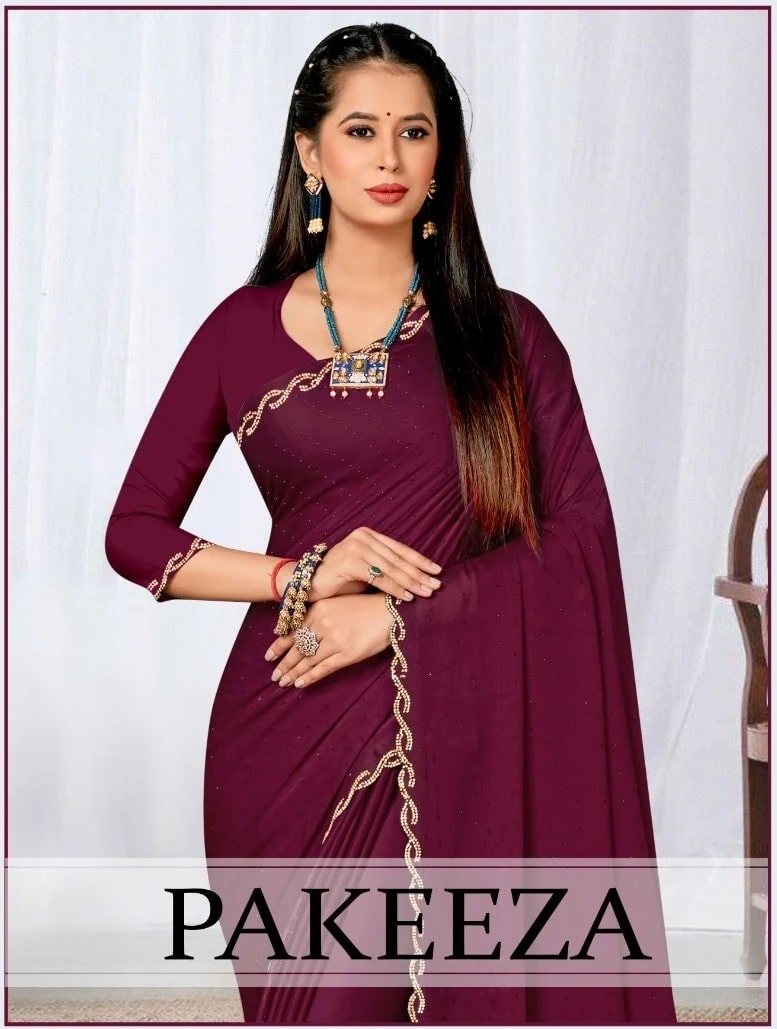Ronisha Pakeeza Siroski Diamond Work Saree Wholesalers In Surat