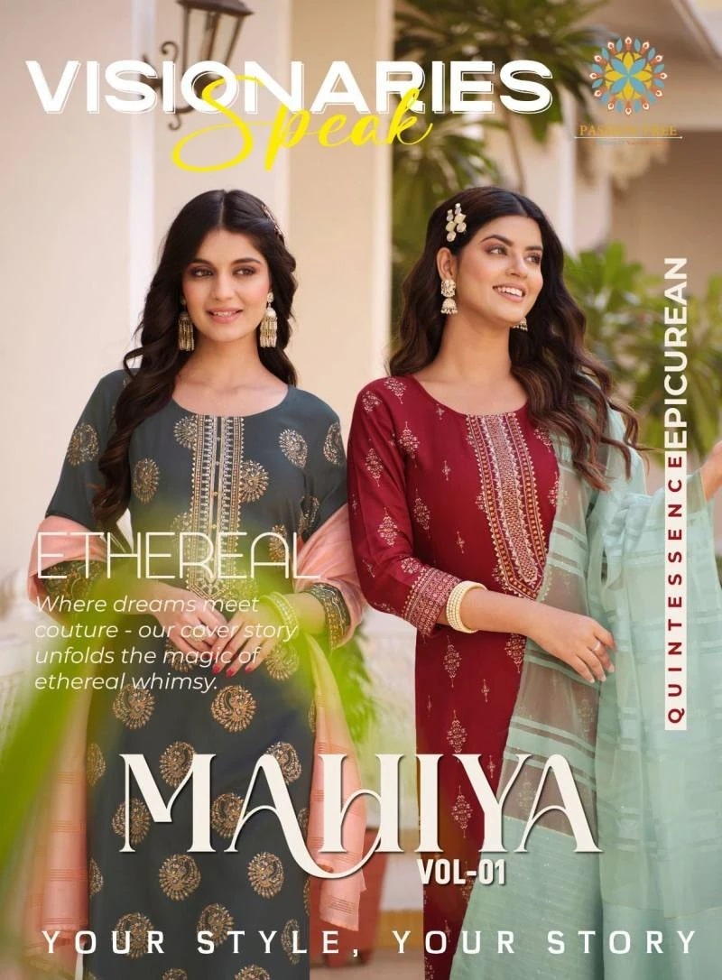 Mahiya Vol 1 By Passion Tree Casual Wear Kurti Pant With Dupatta