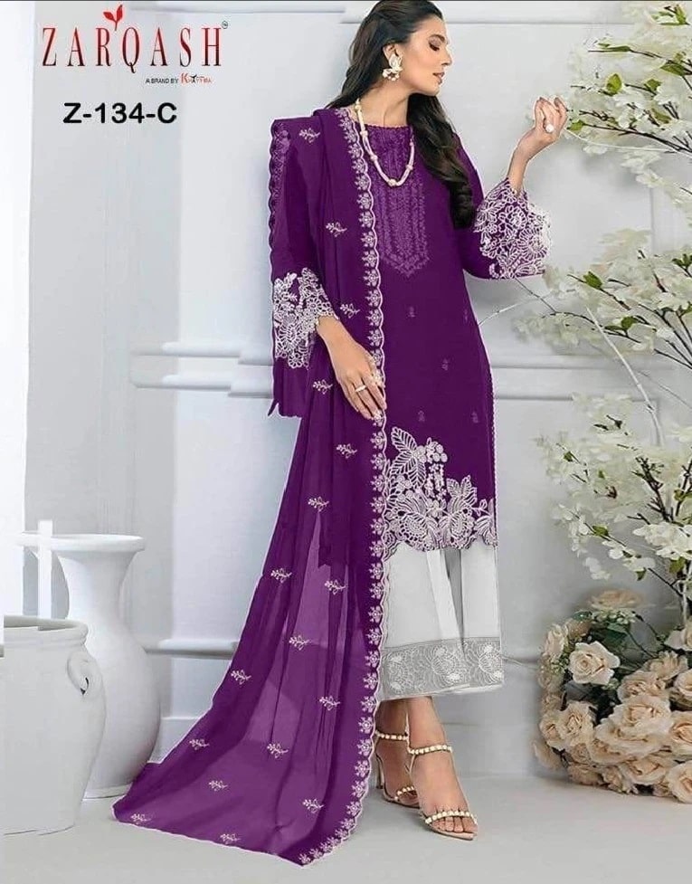 Zarqash Z 153 Heavy Georgette Embroidery Ready Made Pakistani Salwar Suits