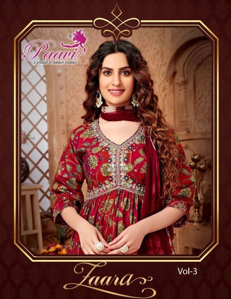 Paavi Zaara Vol 3 Printed Designer Alia Cut Kurti Collection