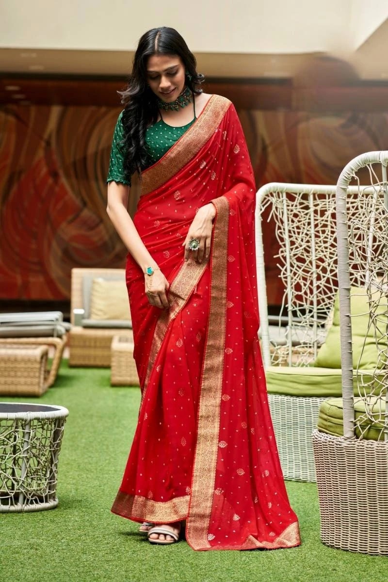 Stavan Dhwani Georgette Banarasi Saree Collection