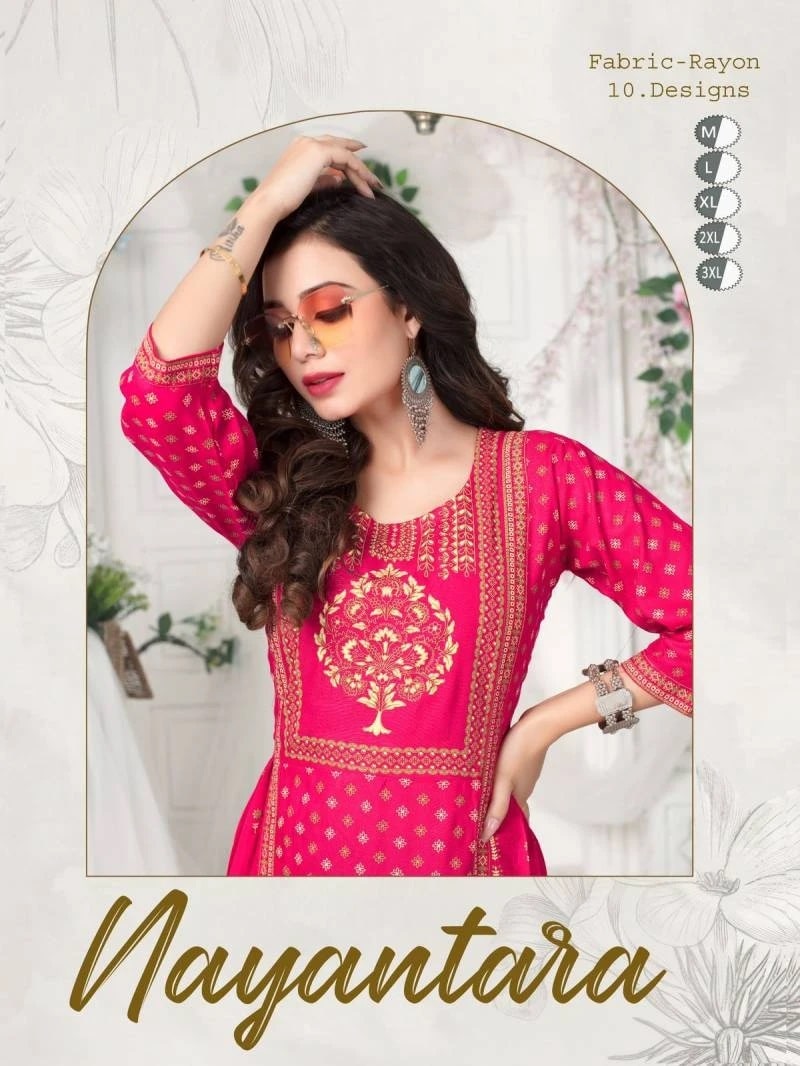 Ft Golden Nayantara Printed Style Long Kurti Collection
