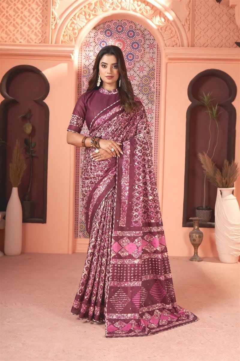 Sc Mulmul Mirror A Jaipuri Cotton Saree Collection