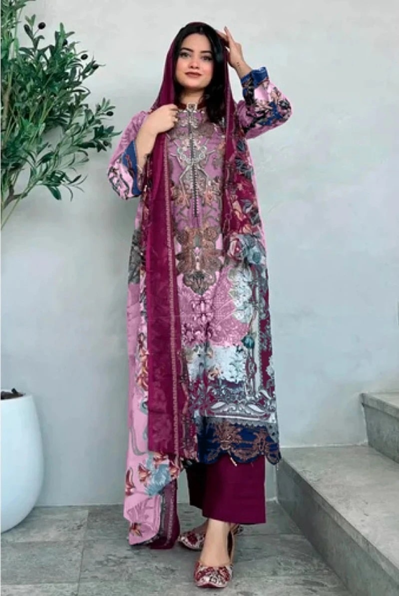 Hazzel 065 A To D Pakistani Salwar Kameez Cotton Dupatta