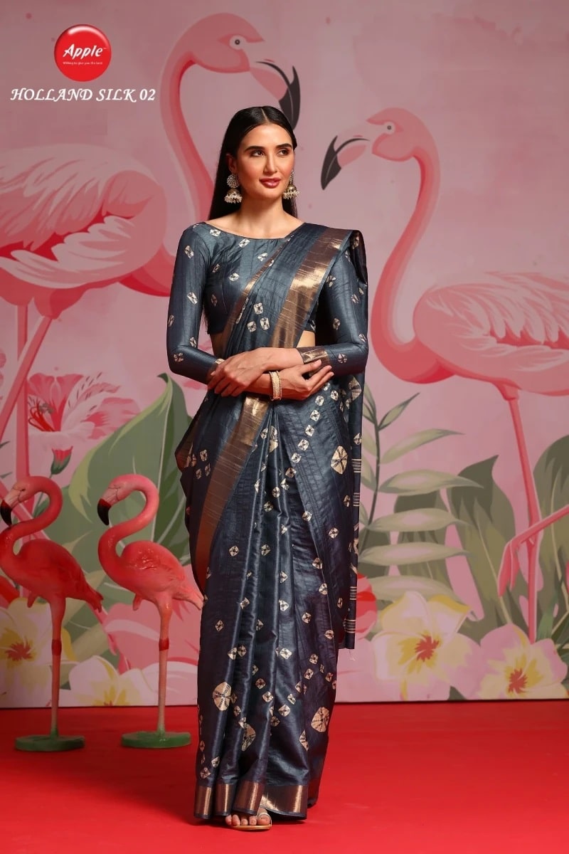 Apple Holland Silk Vol 2 Blend Silk Latest Printed Saree Collection
