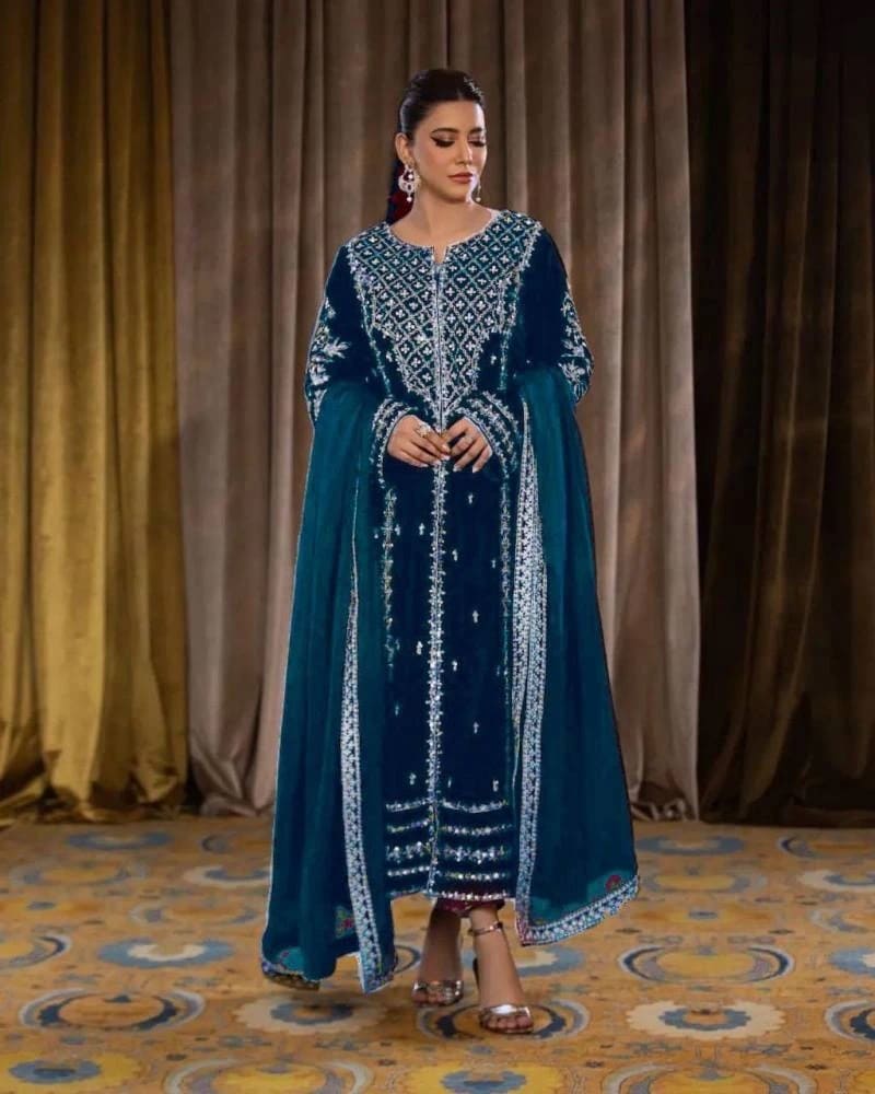 1151 Colors Heavy Velvet Embroidery Designer Salwar Suits Collection