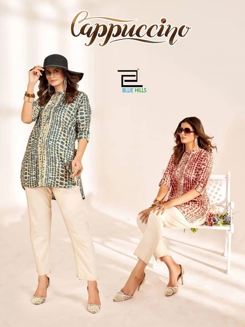 Blue Hills Cappuccino Rayon Printed Stylish Western Top Collection