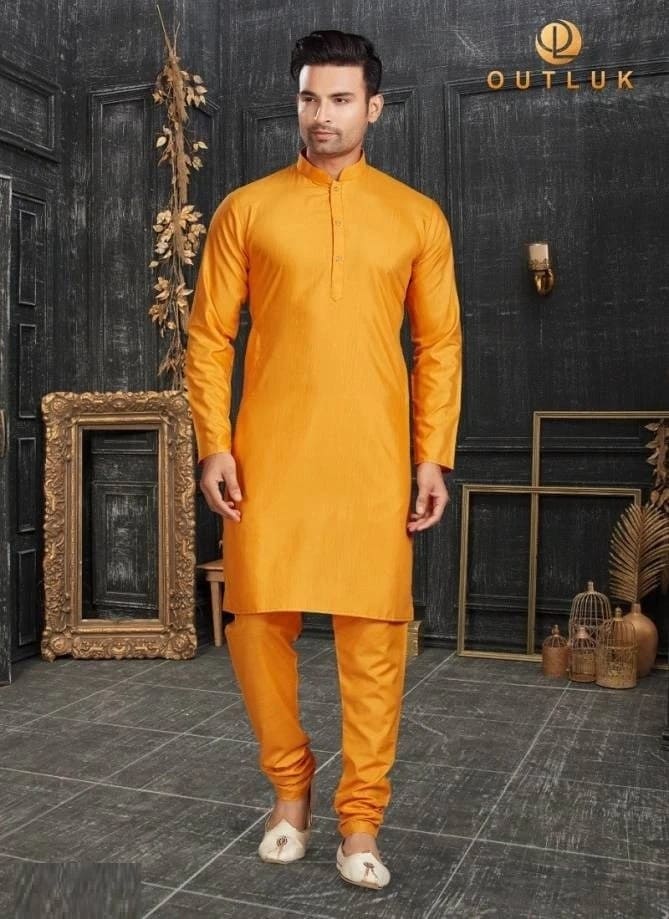 Outluk Vol 69 C Casual Plain Mens Wear Kurta Pajama Collection