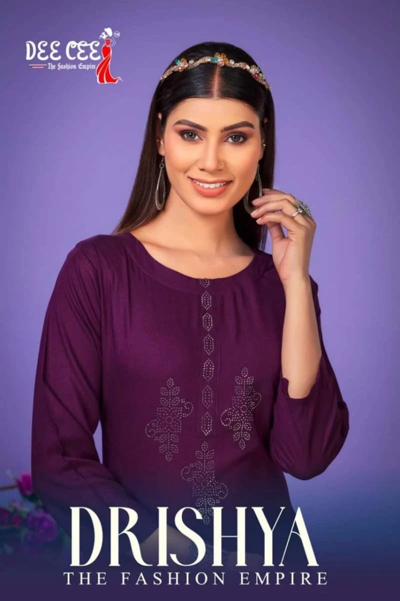 Deecee Drishya Casual Wear Naira Cut Plain Kurti Collection