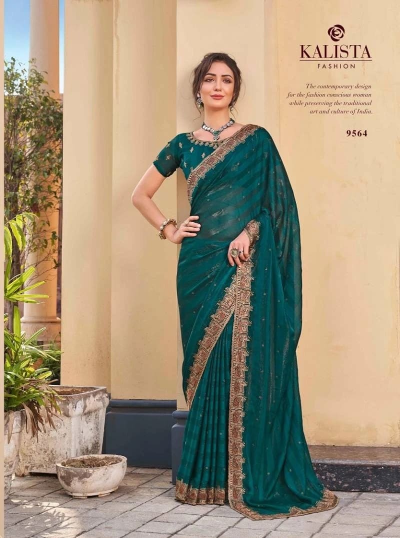 Kalista Mausam Silk Heavy Border Work Designer Saree Collection