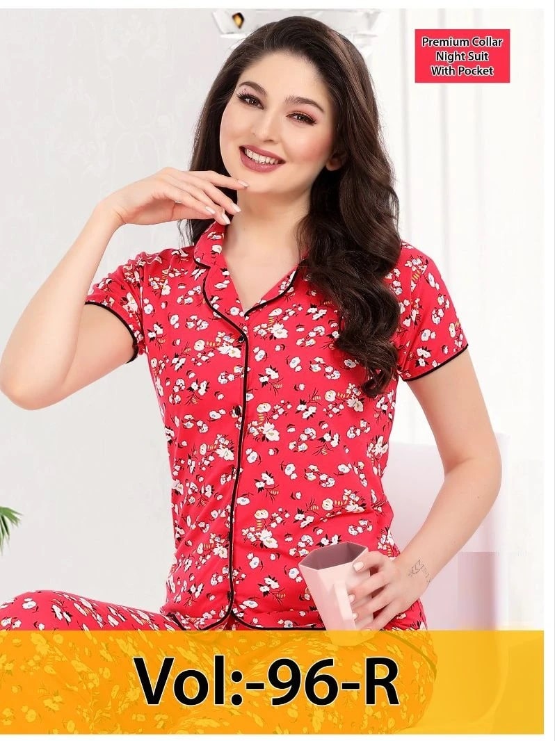 Fashion Talk C Ns Vol 96 R Cotton Printed Collar Night Suits Collection