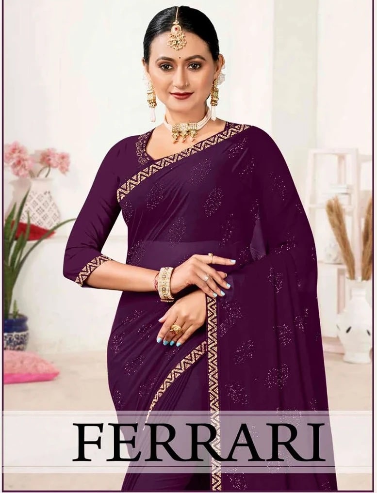 Ronisha Ferrari Fancy Fabric Designer Saree Collection