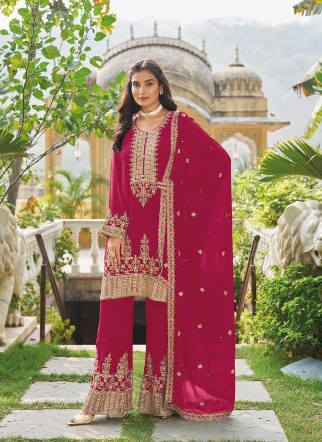 Your Choice Preet Heavy Chinnon Readymade Salwar Palazzo Set