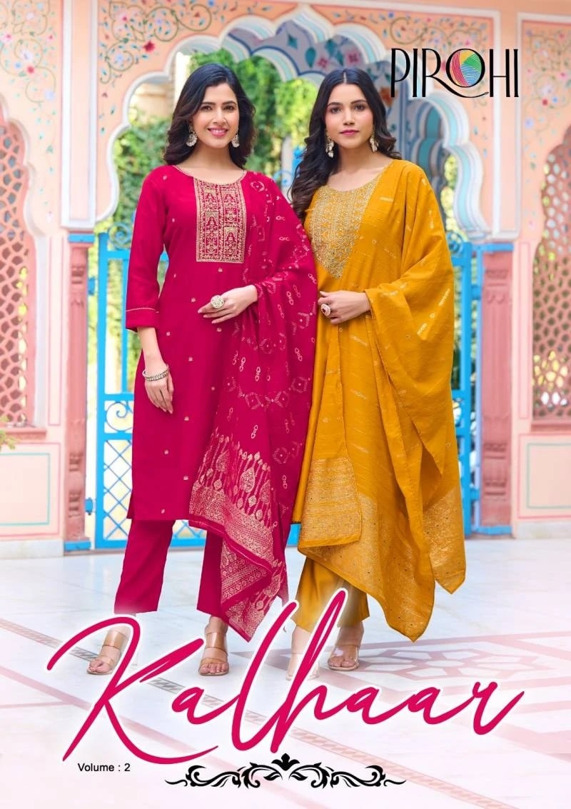 Pirohi Kalhaar Vol 2 Roman Silk Designer Kurti Bottom With Dupatta