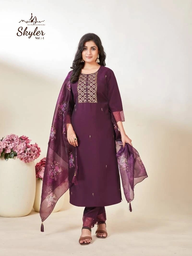 Mayur Skyler Vol 1 Designer Kurti With Bottom Dupatta Collection