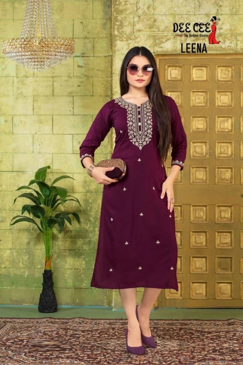 Deecee Leena Rayon Naira Cut Casual Wear Kurti Collection
